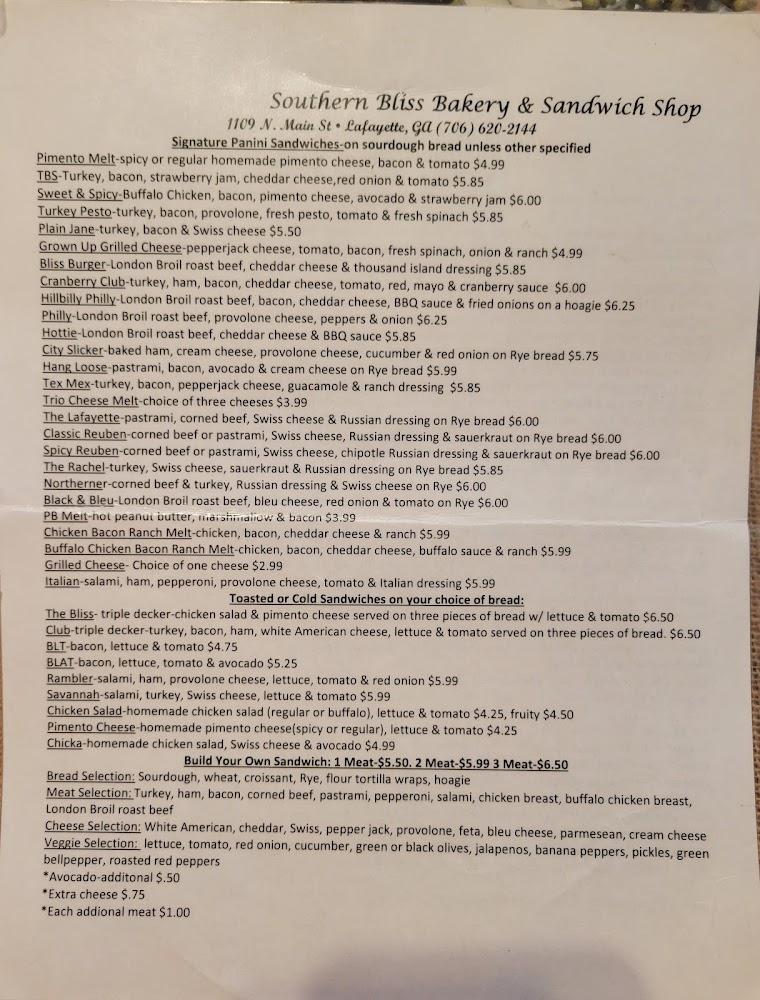 Southern Bliss Bakery Menu image 3